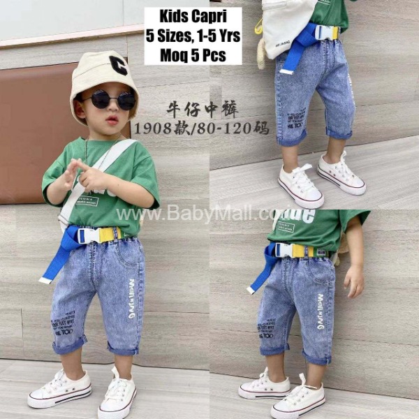 Kids Capri || Blue Denim Pant Capri Imported || 1 Year To 5 Year || Item No:1906 1908